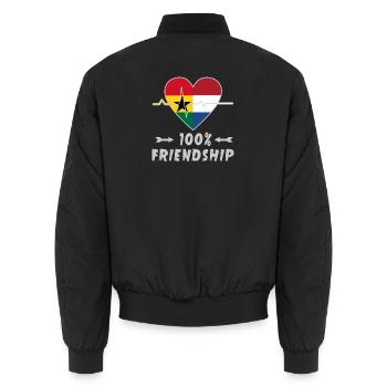 Ghana und Niederlande 100% Freundschaft - Unisex Bomberjacke - Schwarz - Hinten - AI Model Male 185 light (185cm)