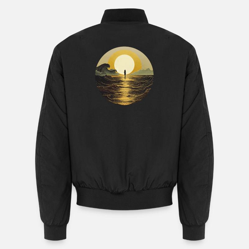 Mondschein am Meer - Unisex Bomberjacke - Schwarz