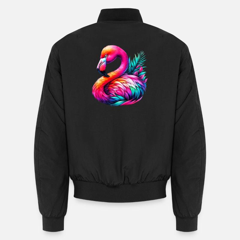 Flamingo - Unisex Bomber Jacket - black