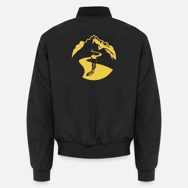 Cyclist on Mountain Road Unisex Bomber Jacket