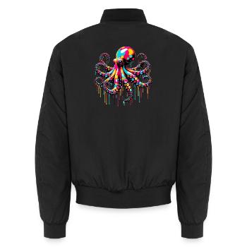 Pieuvre - Bomber unisexe - noir - Dos - AI Model Male 185 light (185cm)