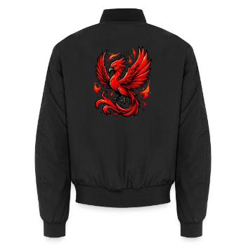 Roter Phönix - Unisex Bomberjacke - Schwarz - Hinten - AI Model Male 185 light (185cm)