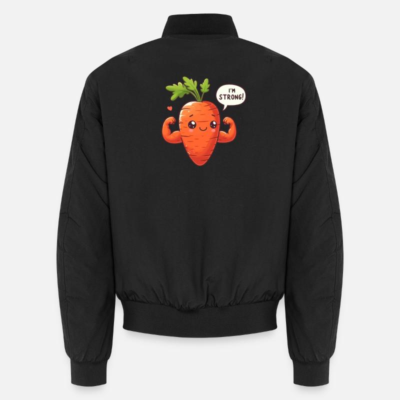 Kawaii Carrot Muscle Unisex Bomber Jacket