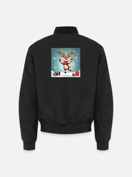 Frohe Weihnachten, frohe Feiertage; Rennes - Unisex Bomberjacke - Schwarz