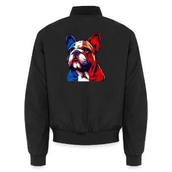 Bouledogue français Chien - Bomber unisexe - noir - Dos - AI Model Male 185 light (185cm)