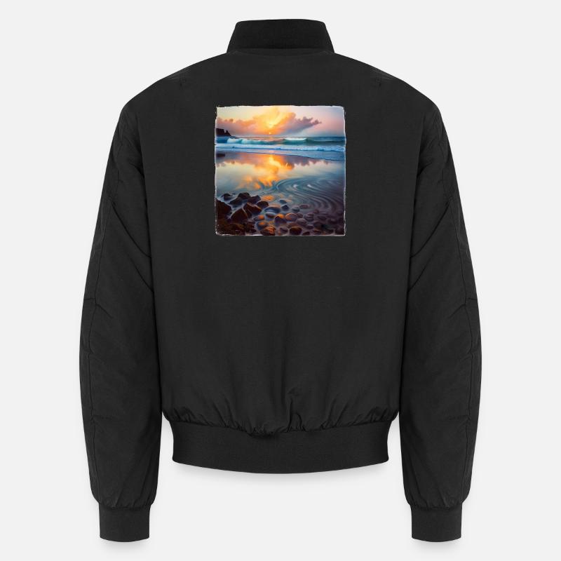 Beach Pebbles - Unisex Bomber Jacket - black