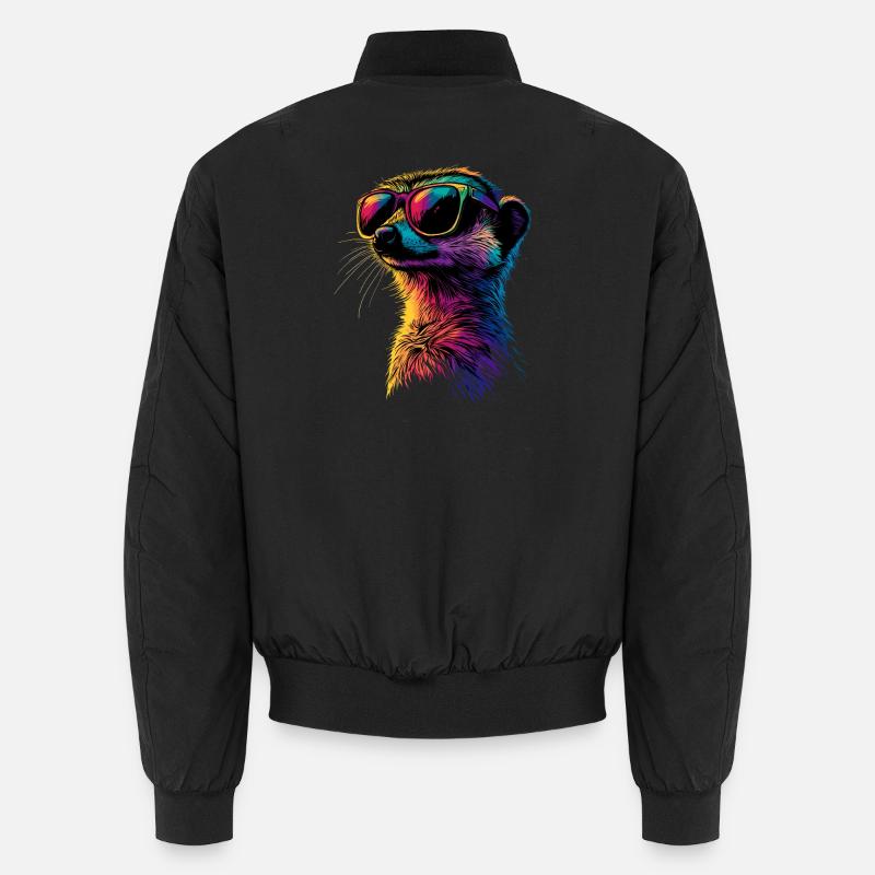 Erdmännchen Sonnenbrille Bunt Süßes Erdmännchen Unisex Bomberjacke