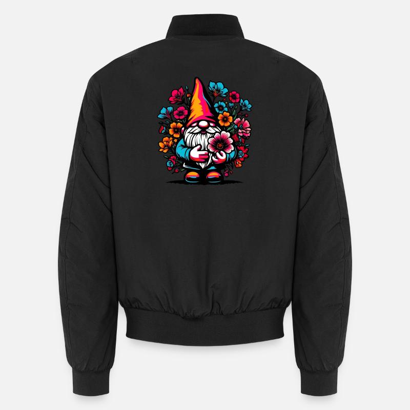 Gnome with Flowers Unisex Bomber Jacket