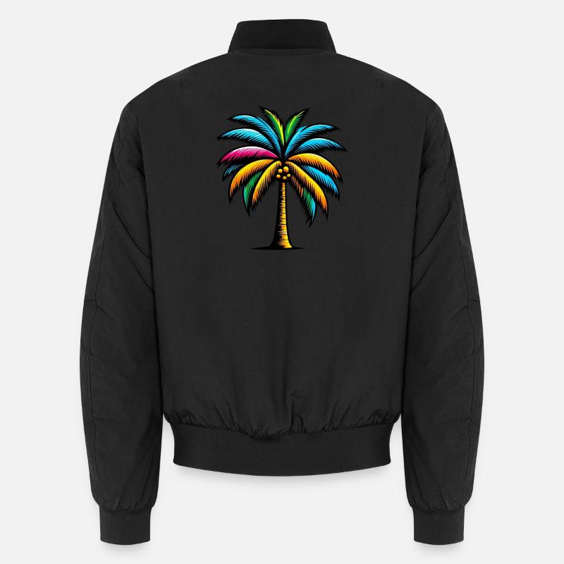 Palm tree - Unisex Bomber Jacket - black