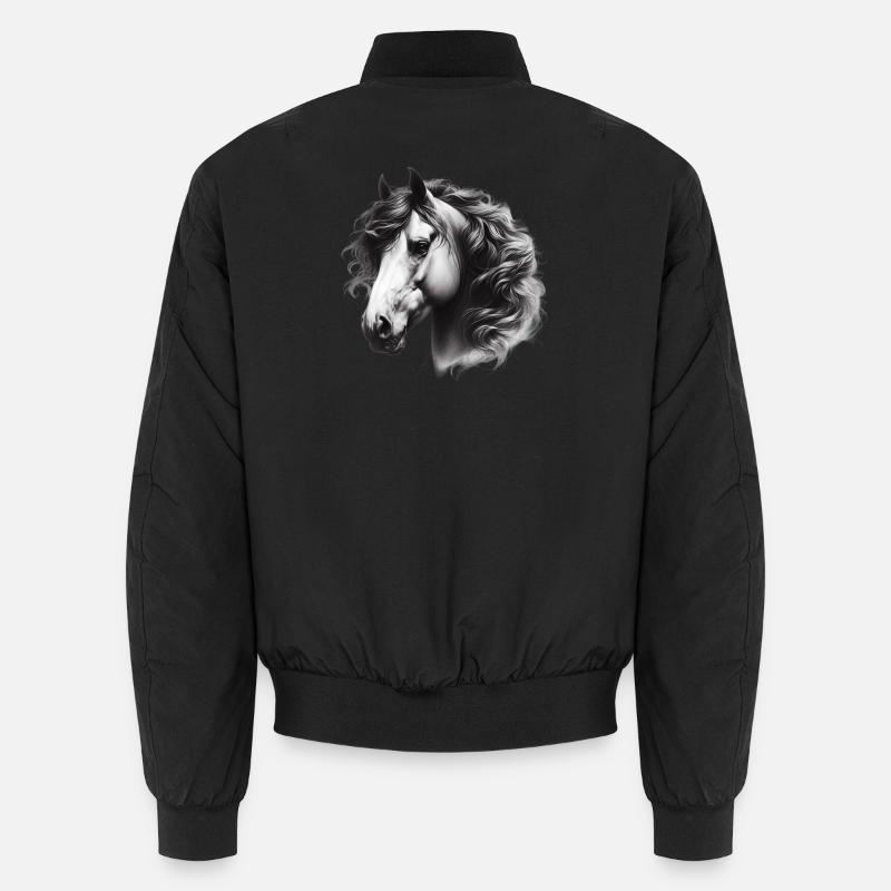 Pferd - Unisex Bomberjacke - Schwarz