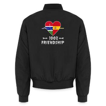 100 % amitié entre la Gambie et l'Espagne - Bomber unisexe - noir - Dos - AI Model Male 185 light (185cm)