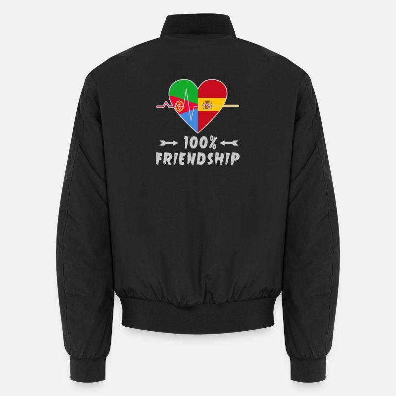Eritrea und Spanien 100% Freundschaft - Unisex Bomberjacke - Schwarz