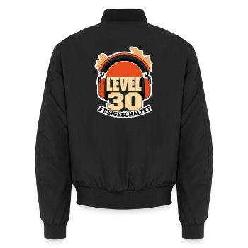 Alter 30 Frei Geschaltet Hörstück - Unisex Bomberjacke - Schwarz - Hinten - AI Model Male 185 light (185cm)