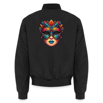 Masque du Carnaval de Venise - Bomber unisexe - noir - Dos - AI Model Male 185 light (185cm)