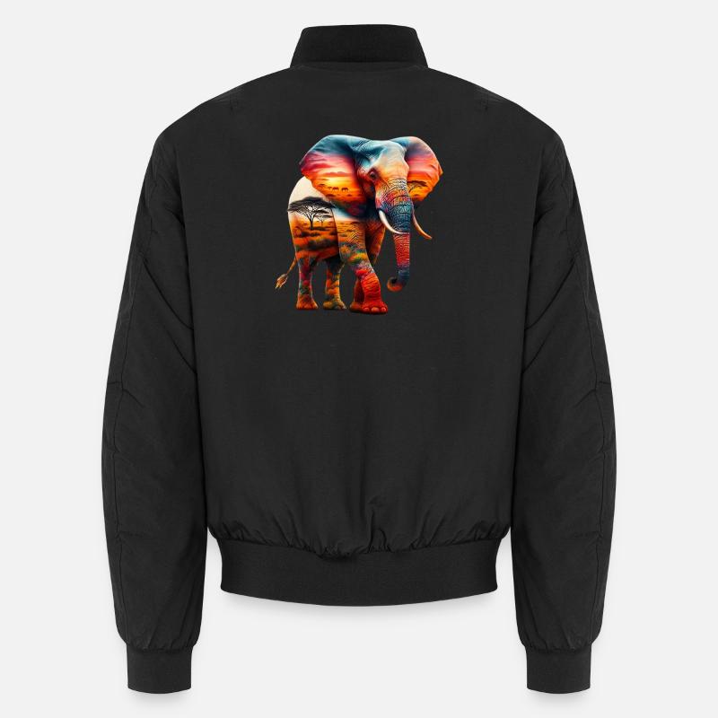 Elefant - Unisex Bomberjacke - Schwarz
