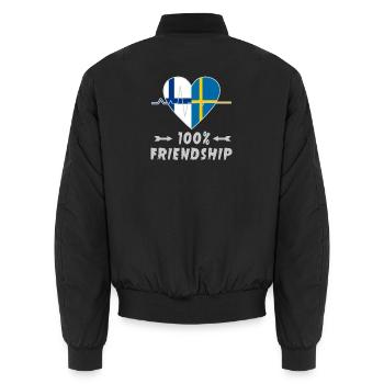 100 % amitié entre la Finlande et la Suède - Bomber unisexe - noir - Dos - AI Model Male 185 light (185cm)
