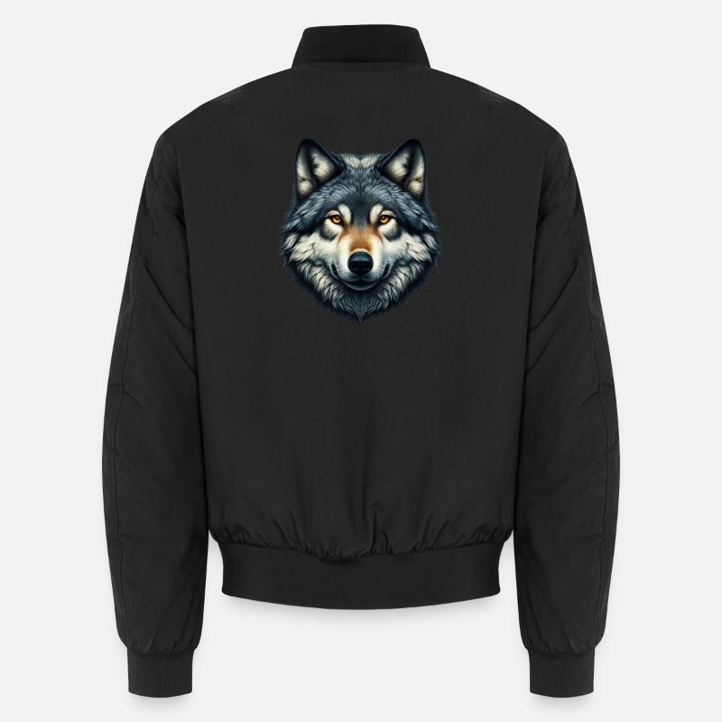 Wolf - Unisex Bomber Jacket - black
