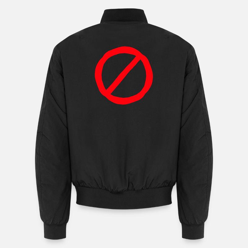 Prohibition sign comic style - Unisex Bomber Jacket - black