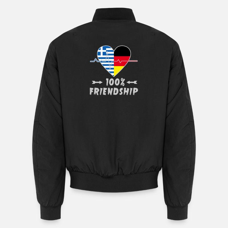 Greece and Germany 100% friendship - Unisex Bomber Jacket - black