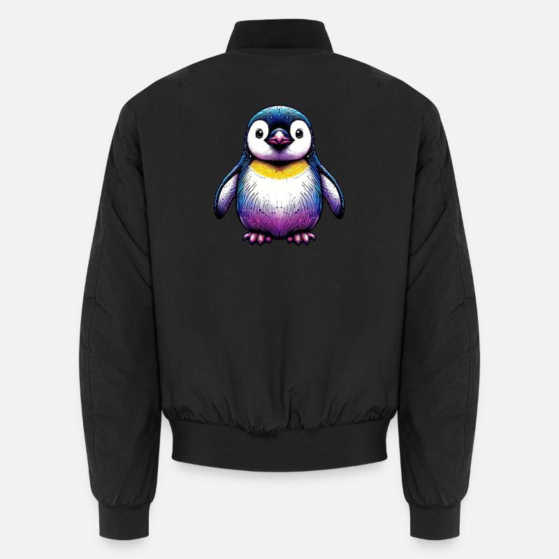 Penguin - Unisex Bomber Jacket - black