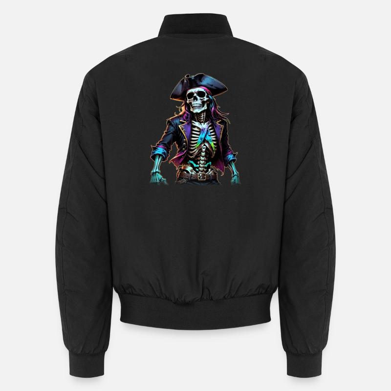 Pirate Skeleton Illustration Unisex Bomber Jacket