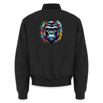 Gorilla - Unisex Bomber Jacket - black - Back - AI Model Male 185 light (185cm)