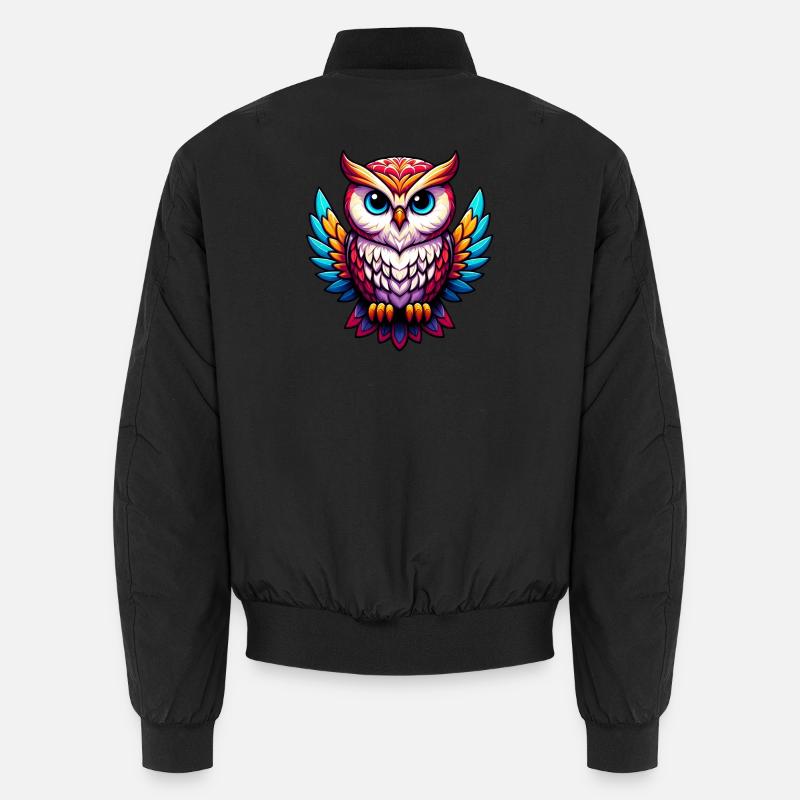 Owl - Unisex Bomber Jacket - black