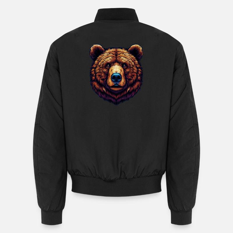 Bear - Unisex Bomber Jacket - black