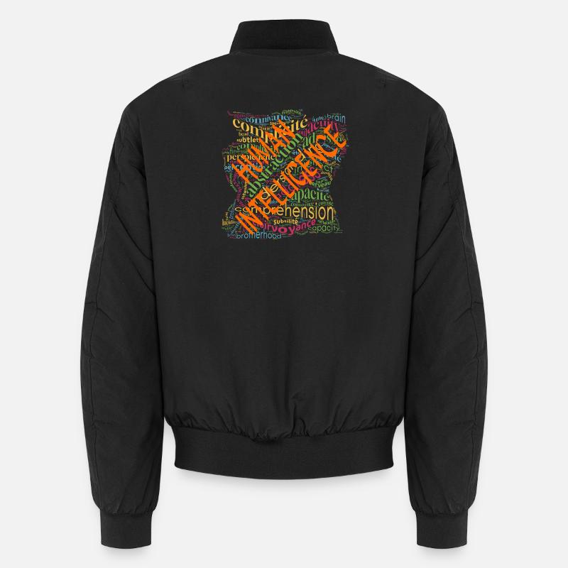 Human Intelligence Cloud - Unisex Bomber Jacket - black