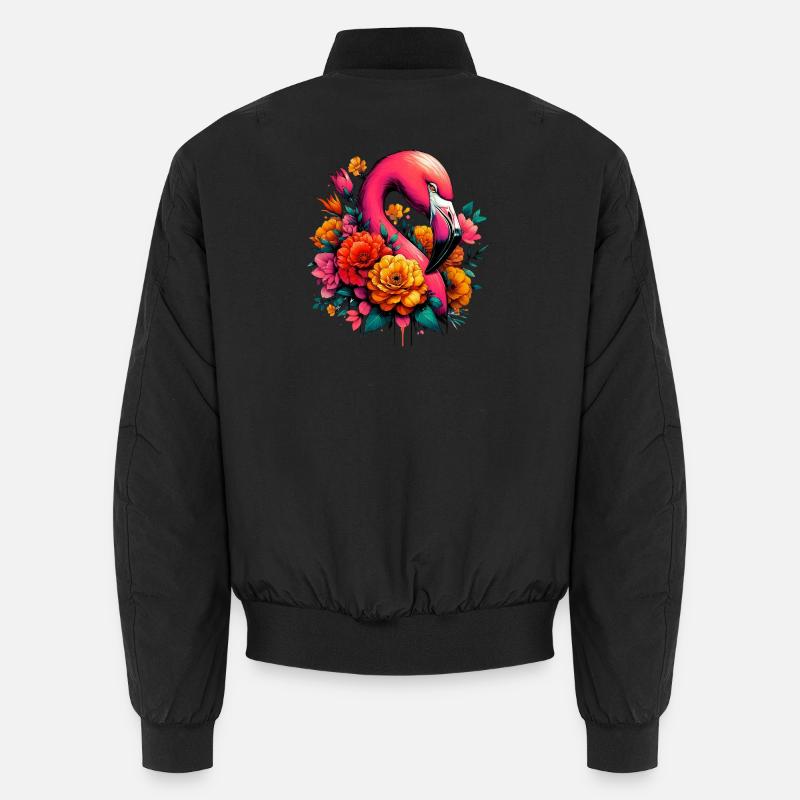 Flamingo - Unisex Bomber Jacket - black