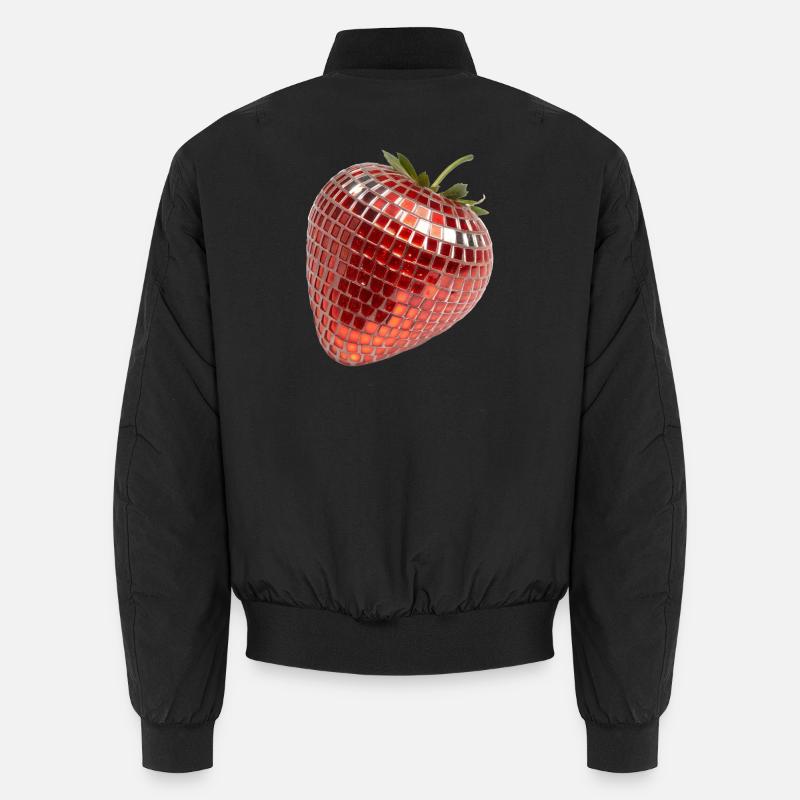 Disco Party Früchte, Erdbeere - Unisex Bomberjacke - Schwarz