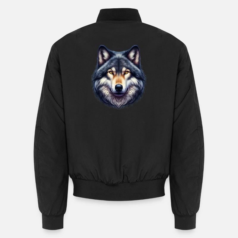 Wolf - Unisex Bomber Jacket - black