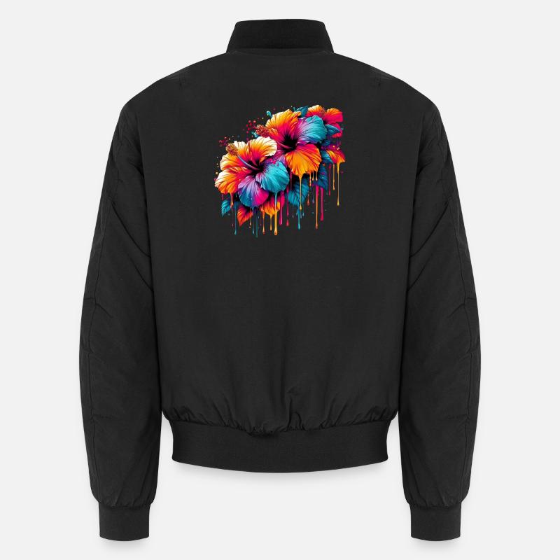 Hibiskusblüten Unisex Bomberjacke