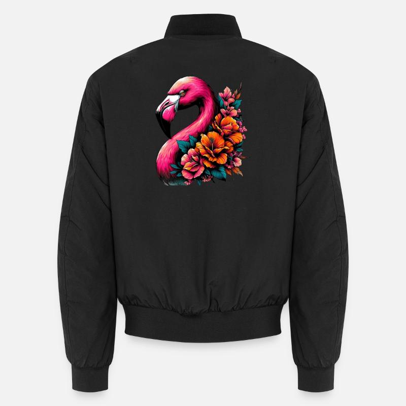 Flamingo - Unisex Bomberjacke - Schwarz