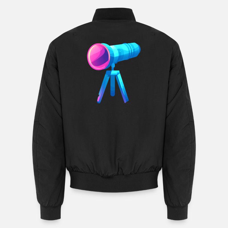 Flat and Colorful Telescope Design Unisex Bomber Jacket