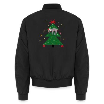 Paresseux dans le sapin de Noël, Joyeux Noël - Bomber unisexe - noir - Dos - AI Model Male 185 light (185cm)