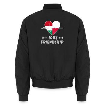Ungarn und Polen 100% Freundschaft - Unisex Bomberjacke - Schwarz - Hinten - AI Model Male 185 light (185cm)
