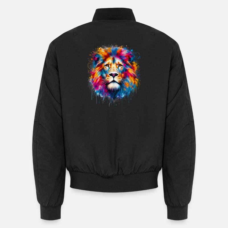 Löwe - Unisex Bomberjacke - Schwarz