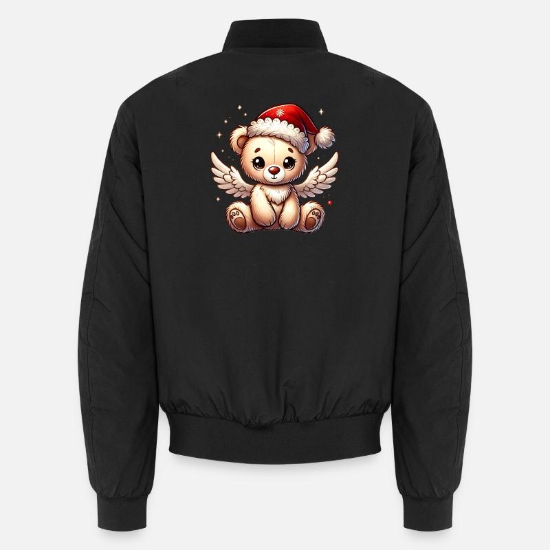Teddybär Engel-süßer Begleiter der Weihnachtszeit Unisex Bomberjacke