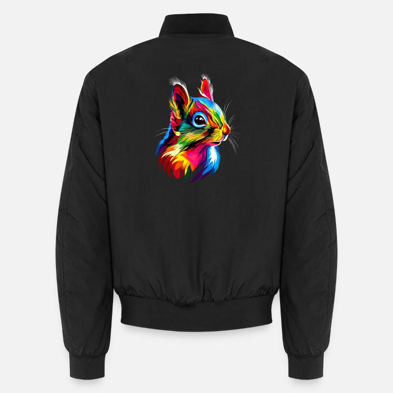 Eichhörnchen Kopfhörer Bunt Popart DJ Eichhörnchen Unisex Bomberjacke
