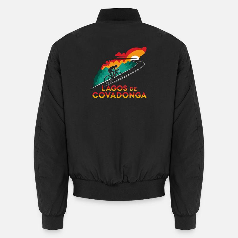 Lacs de Covadonga Cycling Spain - Bomber unisexe - noir