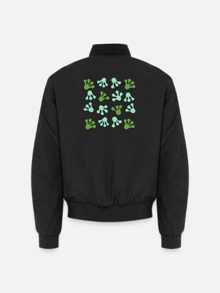 Froschfüße Abdrücke L Froschpfoten-Abdruck - Unisex Bomberjacke - Schwarz