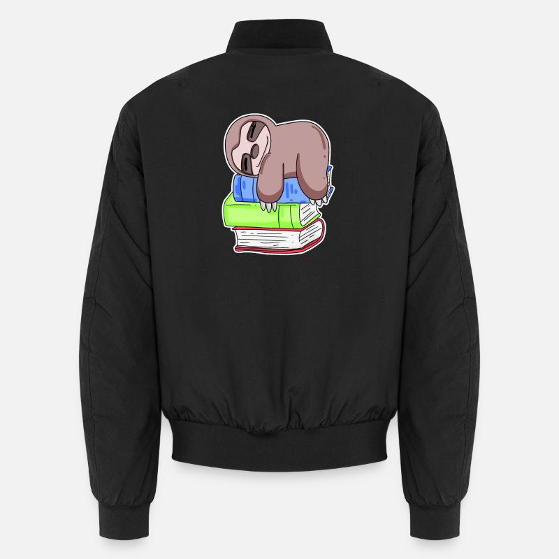 Sloth Book Books Reading Unisex Bomber Jacket