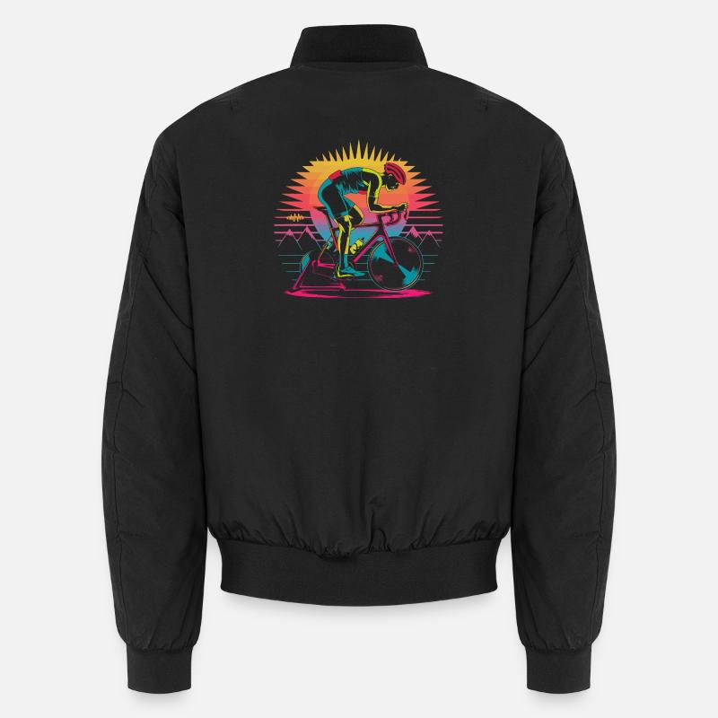 Retro Cyclist Turbo Trainer - Unisex Bomberjacke - Schwarz