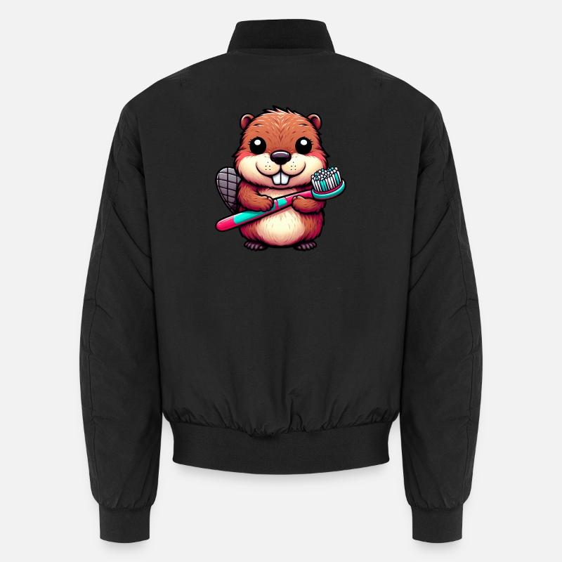 Beaver - Unisex Bomber Jacket - black