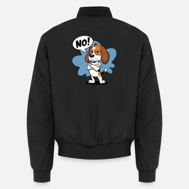 Expressive Beagle Cartoon Illustration - Unisex Bomber Jacket - black
