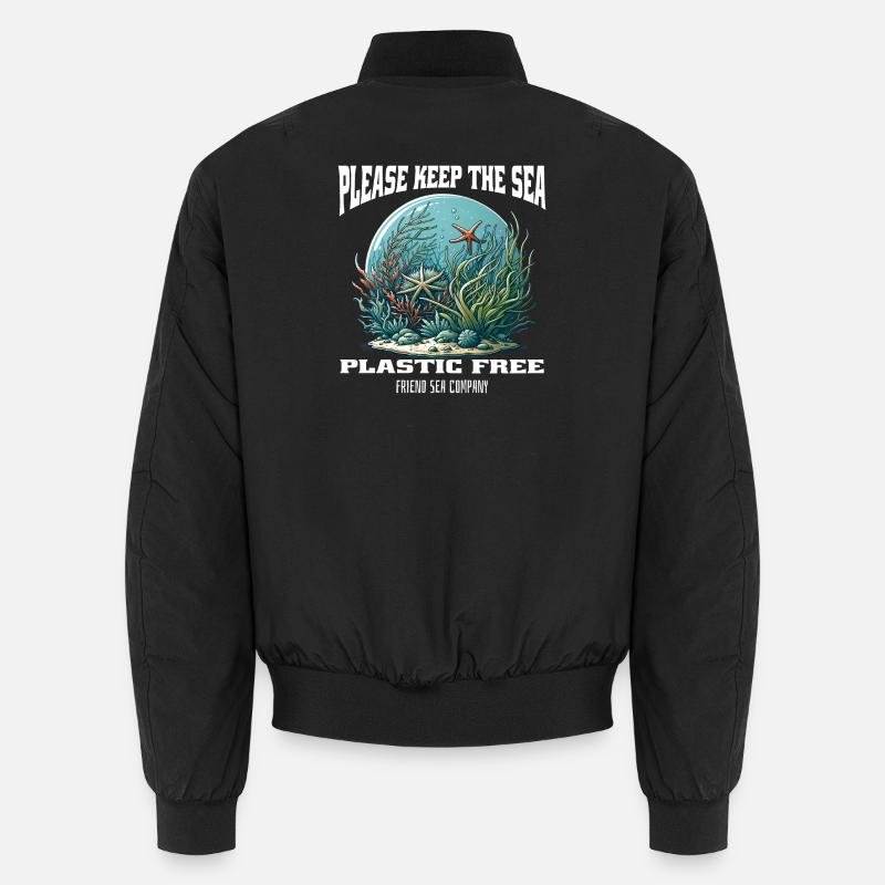 Plastics and the sea - Unisex Bomber Jacket - black
