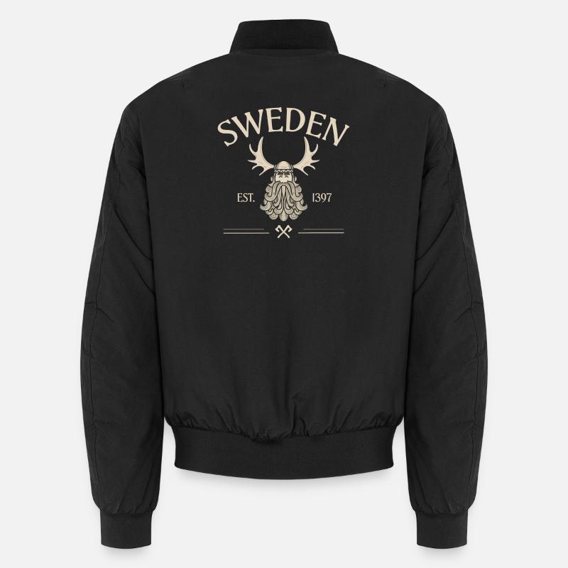 Sweden - Viking Beard - Mosses - Unisex Bomber Jacket - black