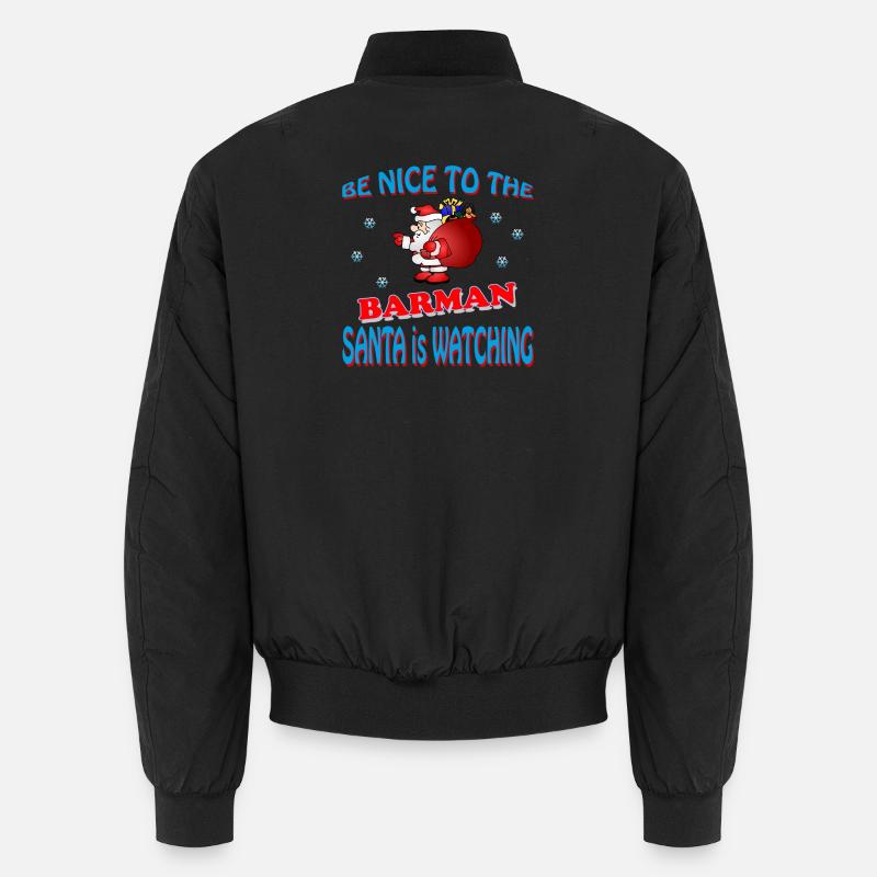 SANTA BARMAN - Unisex Bomber Jacket - black