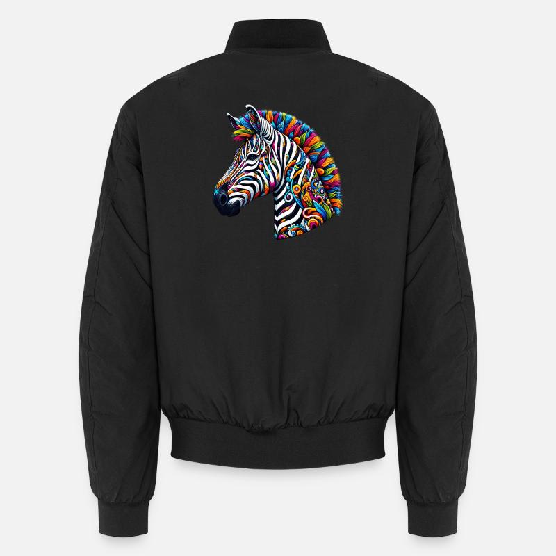 Zebra - Unisex Bomberjacke - Schwarz